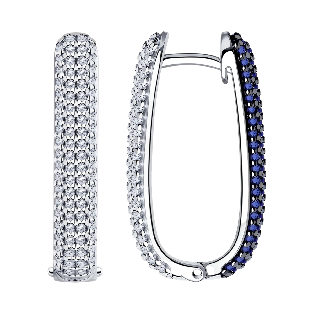 Ювелирное изделие - Серьги из серебра с фианитами в магазине Best-Gold 152795