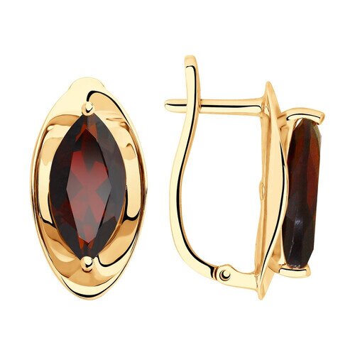 Ювелирное изделие - Серьги из красного золота с гранатами в магазине Best-Gold 101135