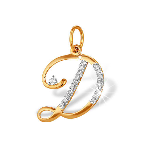 Ювелирное изделие - Подвеска из красного золота с фианитами в магазине Best-Gold 024533