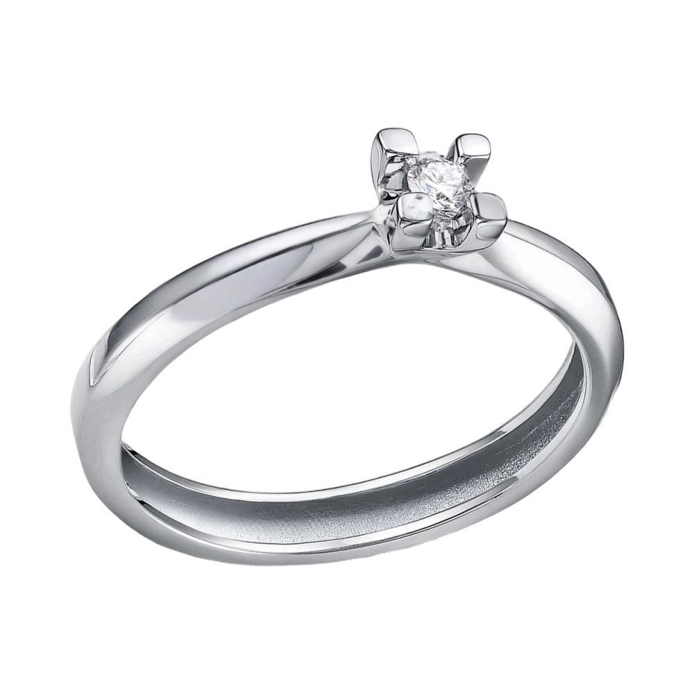 Ювелирное изделие - Кольцо помолвочное из белого золота с бриллиантом в магазине Best-Gold 028820