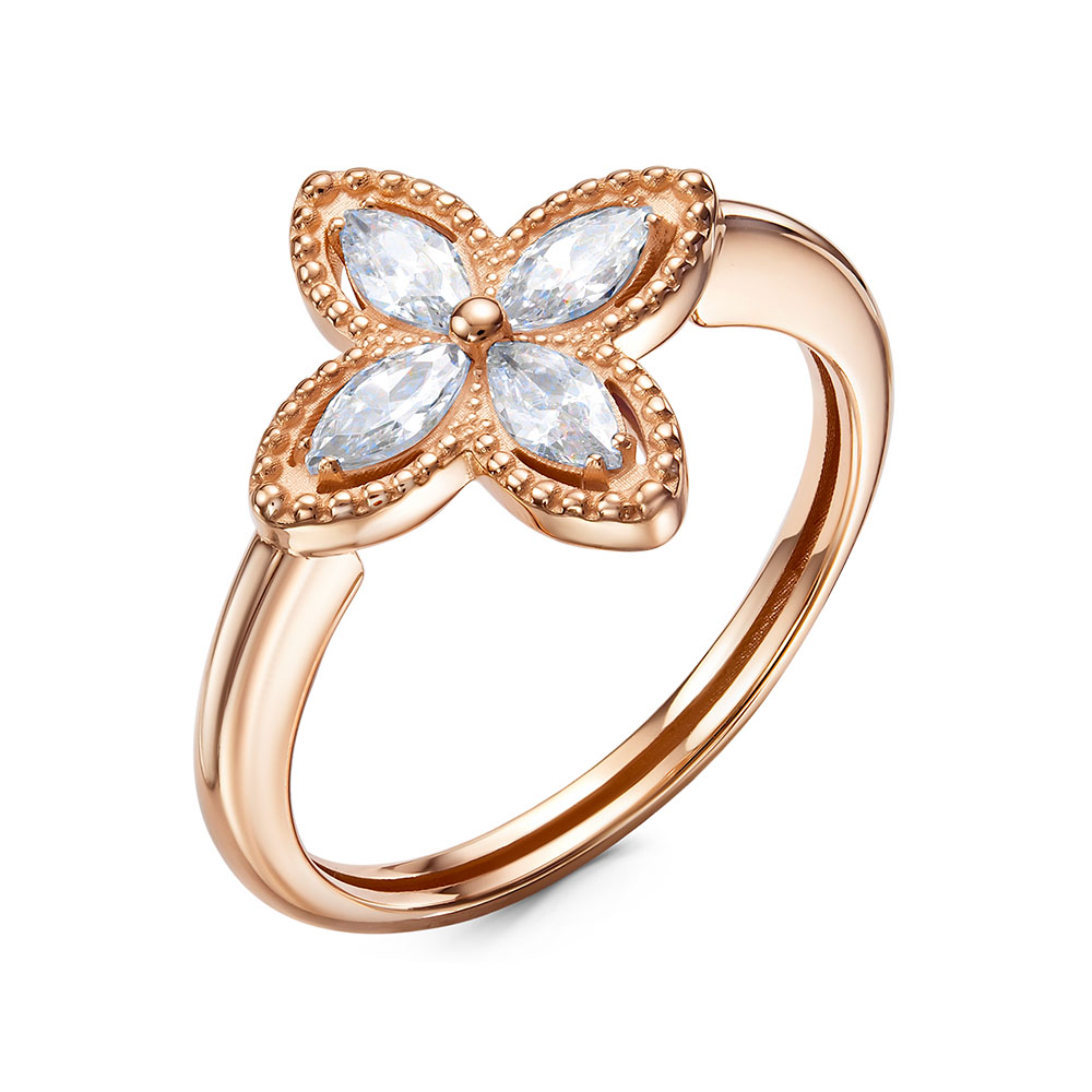 Ювелирное изделие - Кольцо из красного золота с фианитами в магазине Best-Gold 147632