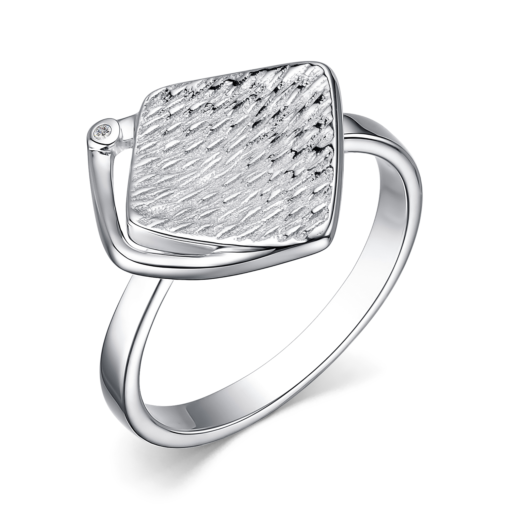 Кольцо в серебре с бриллиантом Ювелирное изделие - Кольцо в серебре с бриллиантом в магазине Best-Gold 126910