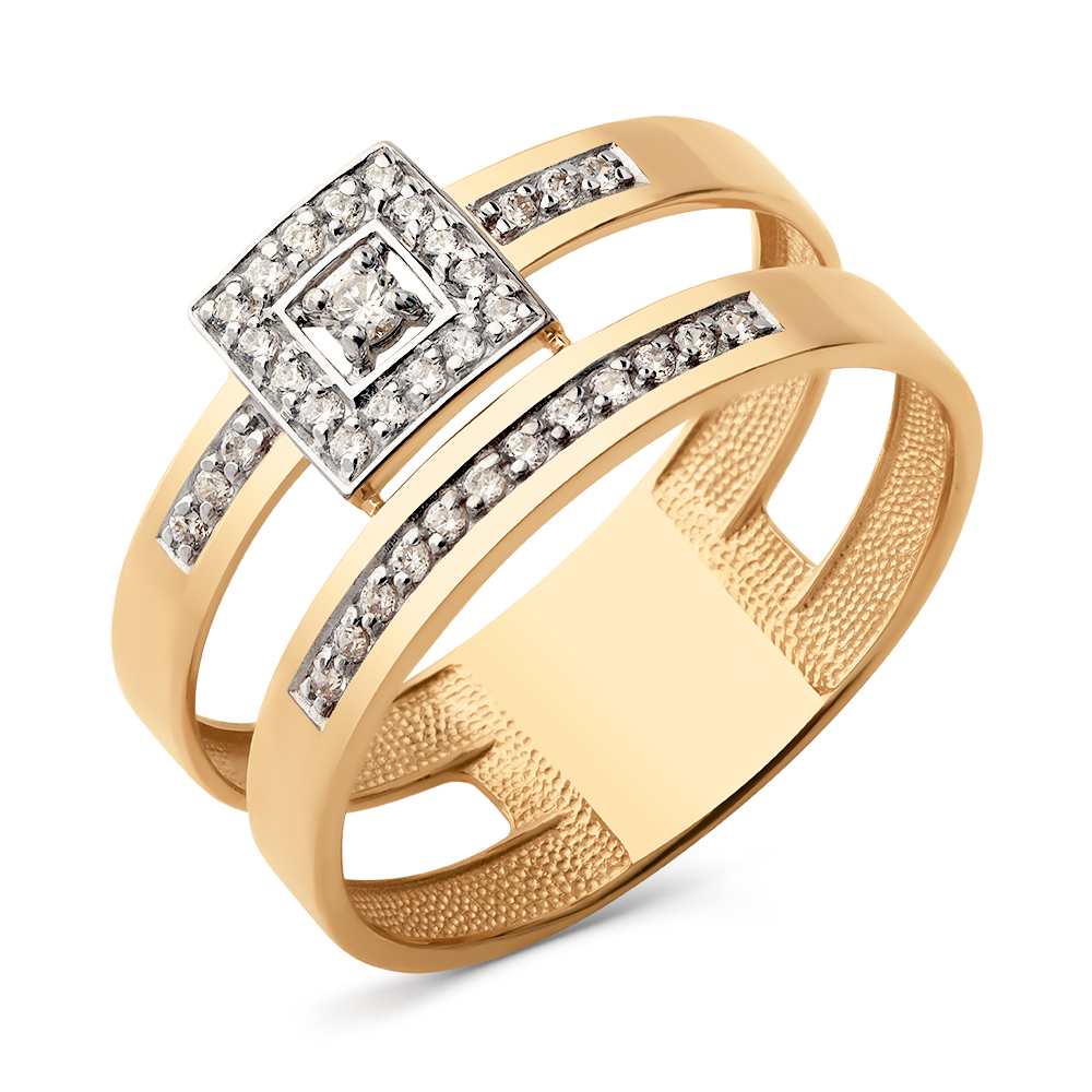 Ювелирное изделие - Кольцо из красного золота с фианитами в магазине Best-Gold 145401