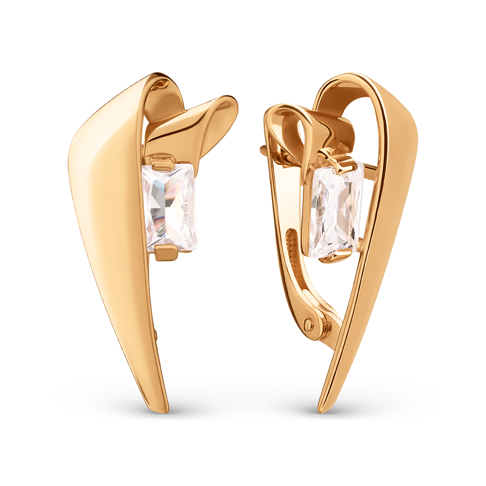 Серьги из красного золота с фианитами Ювелирное изделие - Серьги из красного золота с фианитами в магазине Best-Gold 151571