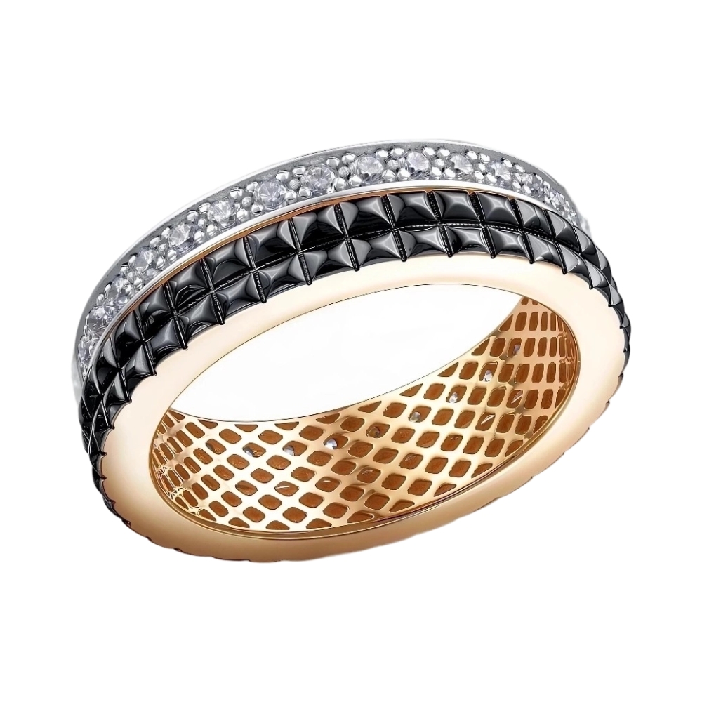 Ювелирное изделие - Кольцо из красного золота с фианитами в магазине Best-Gold 156862