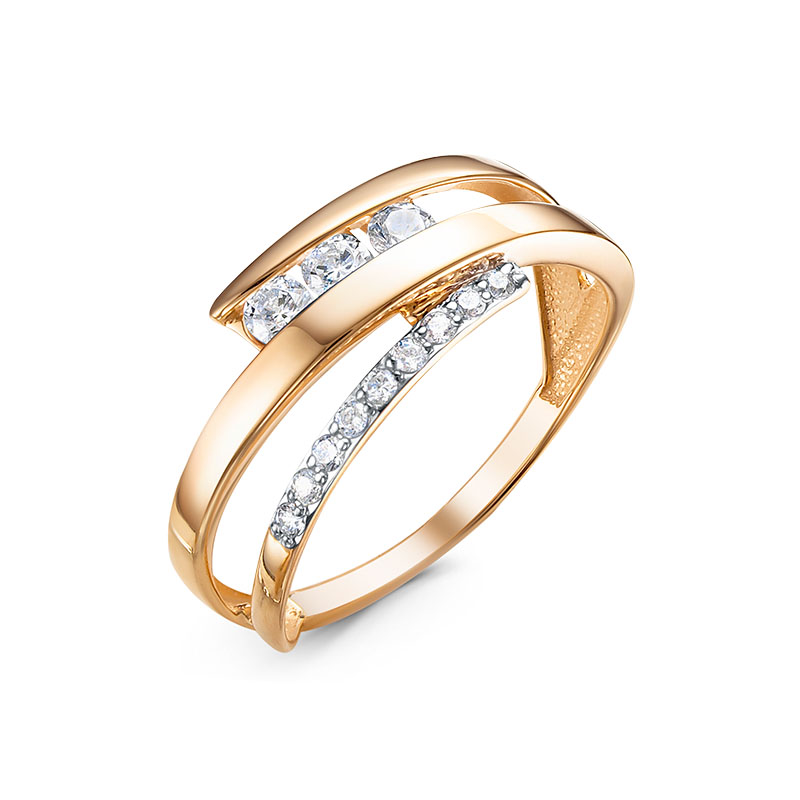 Кольцо из красного золота с фианитами Ювелирное изделие - Кольцо из красного золота с фианитами в магазине Best-Gold 128065