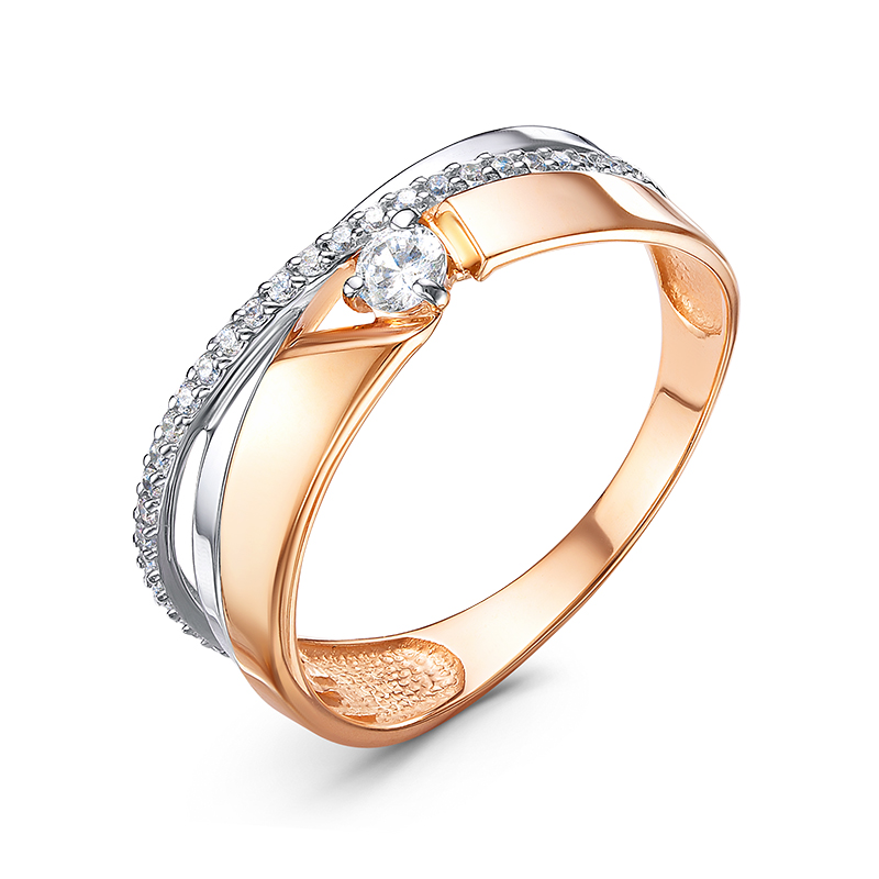 Ювелирное изделие - Кольцо из красного золота с фианитами в магазине Best-Gold 029848