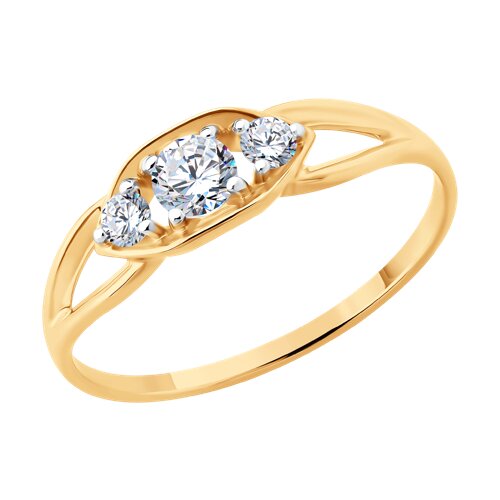 Кольцо из красного золота с фианитами Ювелирное изделие - Кольцо из красного золота с фианитами в магазине Best-Gold 145867