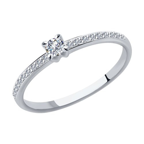 Ювелирное изделие - Кольцо помолвочное из белого золота с бриллиантами в магазине Best-Gold 030744