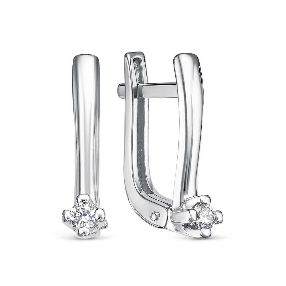 Серьги из белого золота с бриллиантами Ювелирное изделие - Серьги из белого золота с бриллиантами в магазине Best-Gold 141061