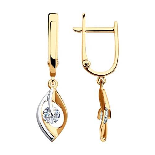 Ювелирное изделие - Серьги из красного золота с фианитами в магазине Best-Gold 031199