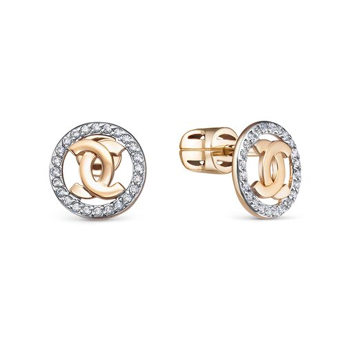 Серьги из красного золота с фианитами Ювелирное изделие - Серьги из красного золота с фианитами в магазине Best-Gold 029197