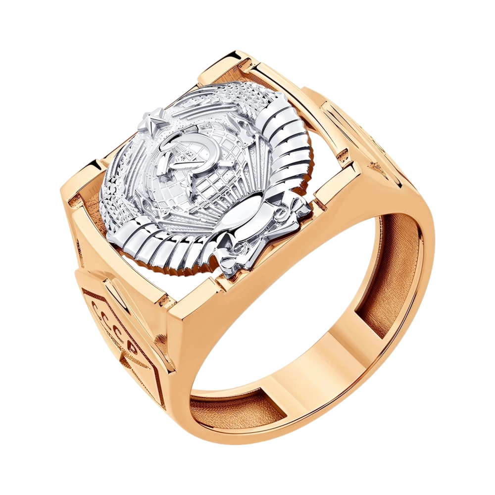 Печатка мужская из красного золота