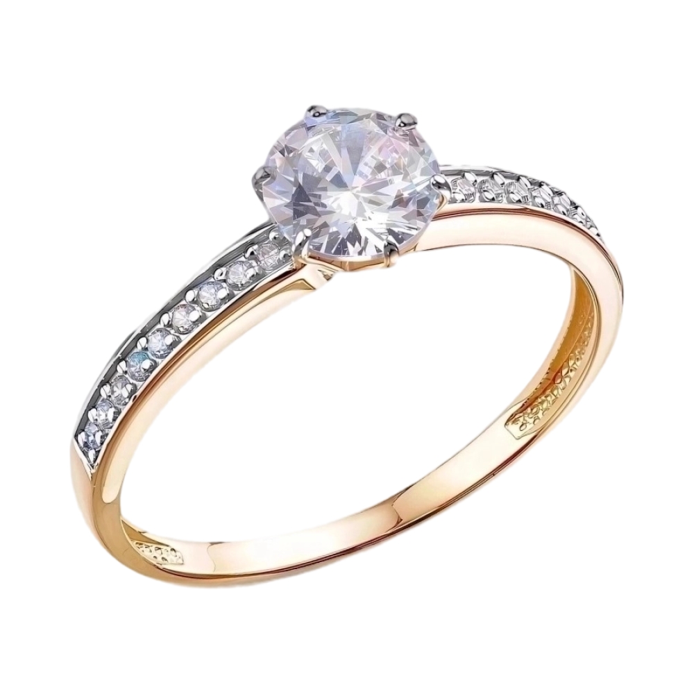 Кольцо из красного золота с фианитами Ювелирное изделие - Кольцо из красного золота с фианитами в магазине Best-Gold 149406