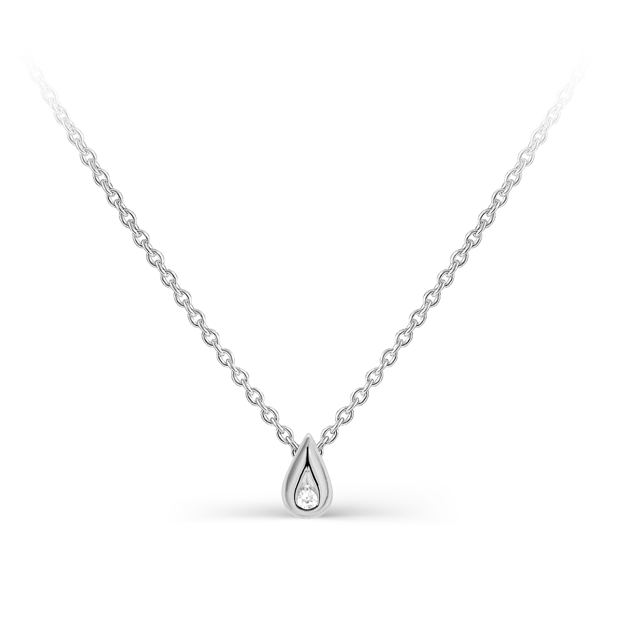 Ювелирное изделие - Колье из белого золота с бриллиантом в магазине Best-Gold 154978