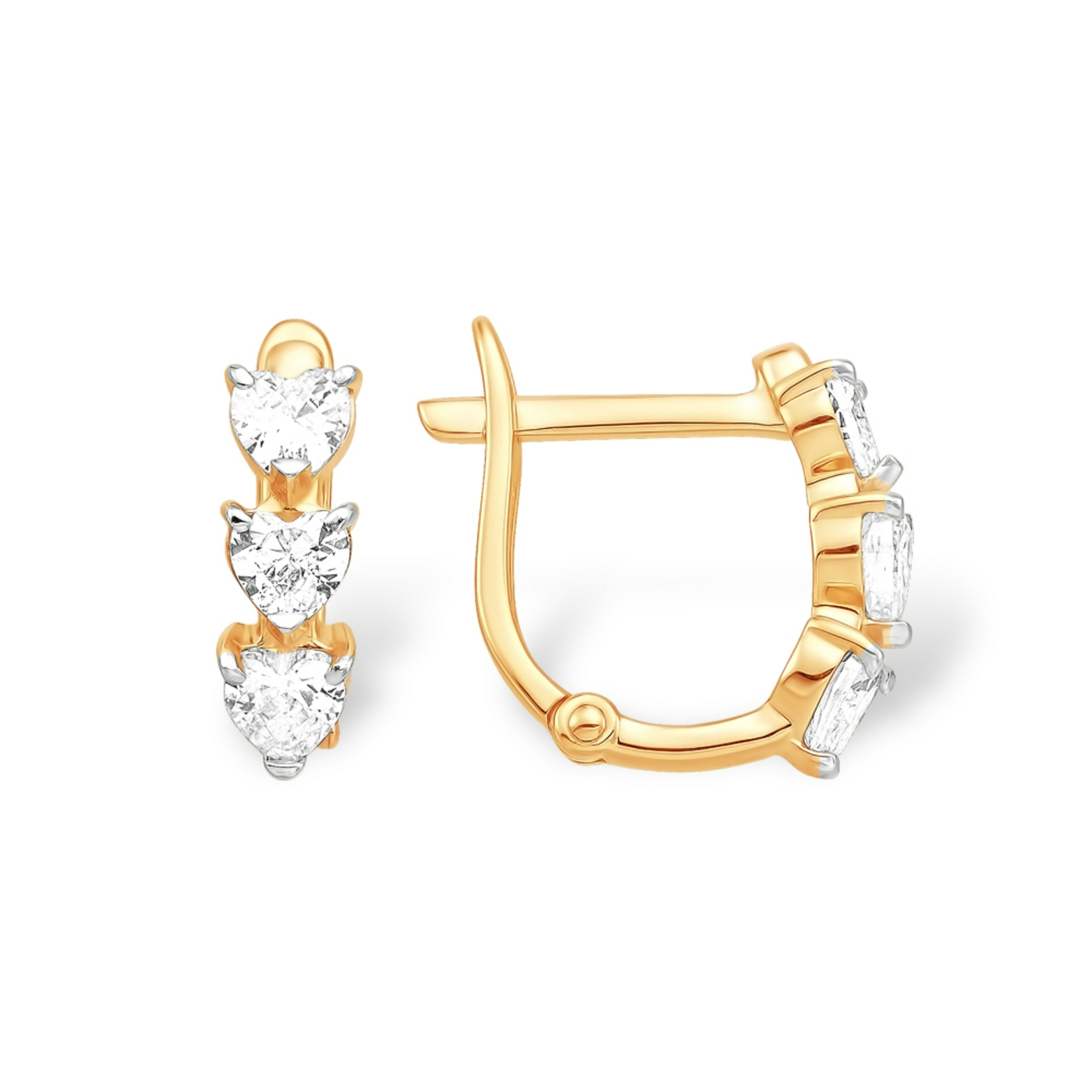 Ювелирное изделие - Серьги из красного золота с фианитами в магазине Best-Gold 151525