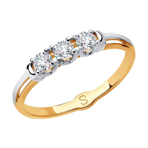 Ювелирное изделие - Кольцо из красного золота с фианитами в магазине Best-Gold 042995