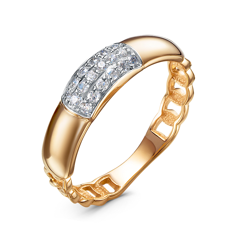 Кольцо из красного золота с фианитами Ювелирное изделие - Кольцо из красного золота с фианитами в магазине Best-Gold 133055