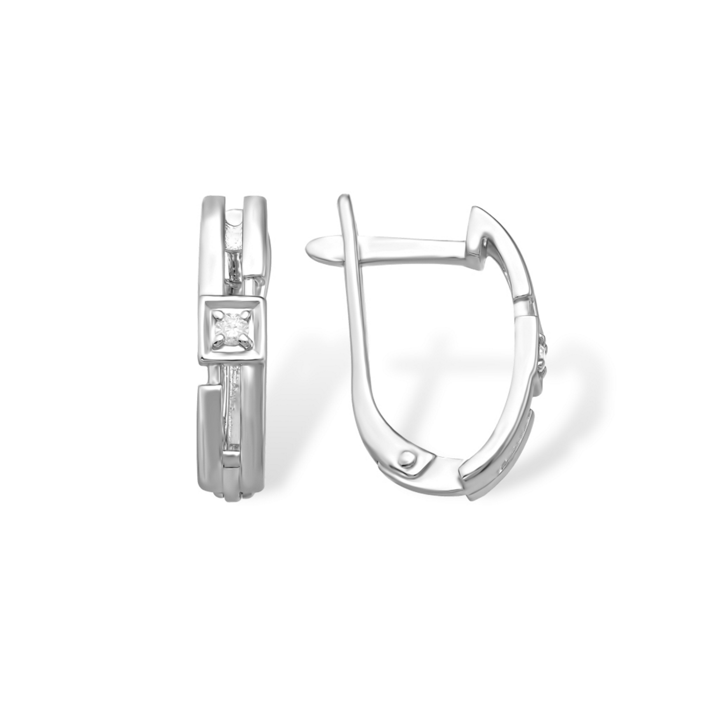 Серьги из серебра с бриллиантами Ювелирное изделие - Серьги из серебра с бриллиантами в магазине Best-Gold 153530