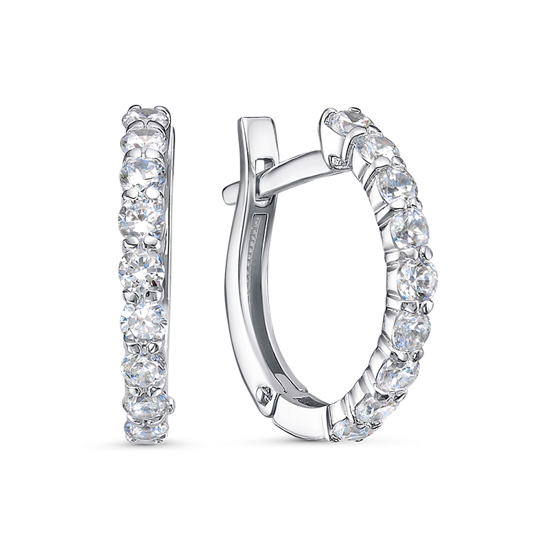 Ювелирное изделие - Серьги из серебра с фианитами в магазине Best-Gold 146918