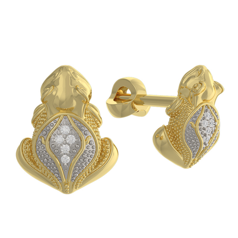 Серьги из желтого золота с бриллиантами Ювелирное изделие - Серьги из желтого золота с бриллиантами в магазине Best-Gold 149397