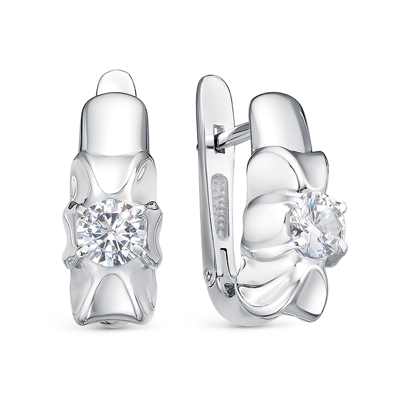 Ювелирное изделие - Серьги из серебра с фианитами в магазине Best-Gold 146919