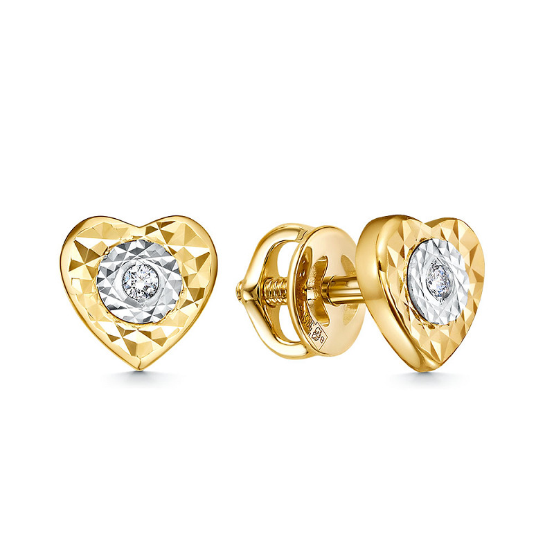 Ювелирное изделие - Серьги из красного золота с бриллиантами в магазине Best-Gold 153876