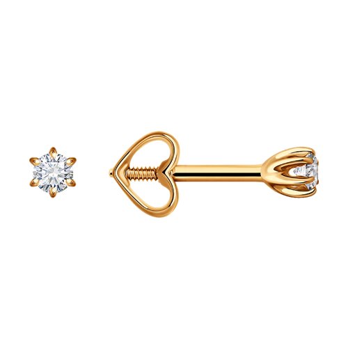 Серьги из красного золота с бриллиантами