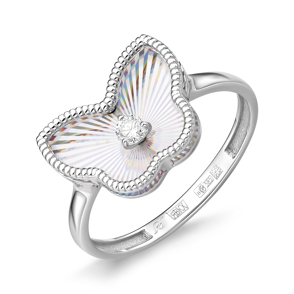 Ювелирное изделие - Кольцо из белого золота с бриллиантом в магазине Best-Gold 157227