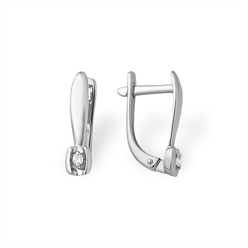 Ювелирное изделие - Серьги из серебра с бриллиантами в магазине Best-Gold 153520