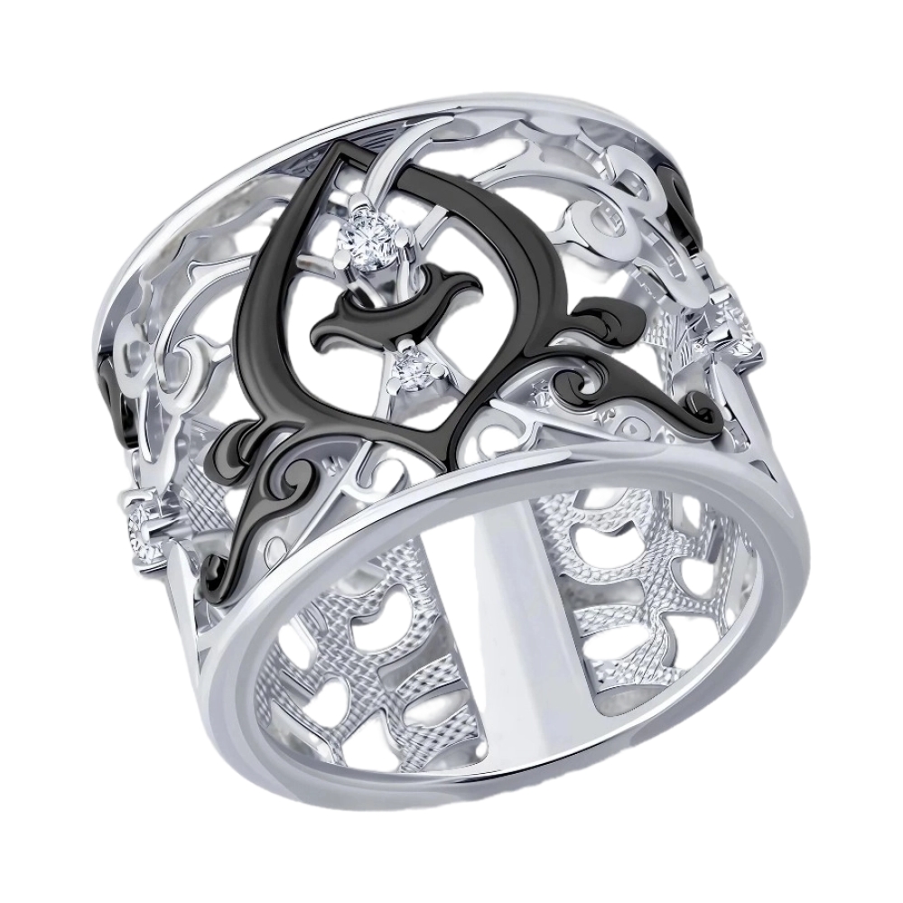 Ювелирное изделие - Кольцо из серебра с фианитами в магазине Best-Gold 152782