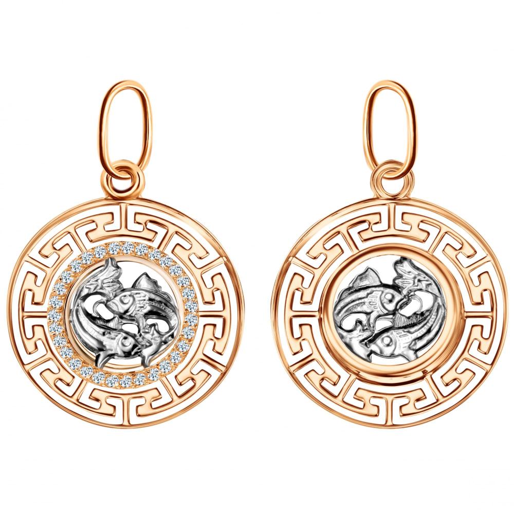 Подвеска из красного золота с фианитами Ювелирное изделие - Подвеска из красного золота с фианитами в магазине Best-Gold 123351