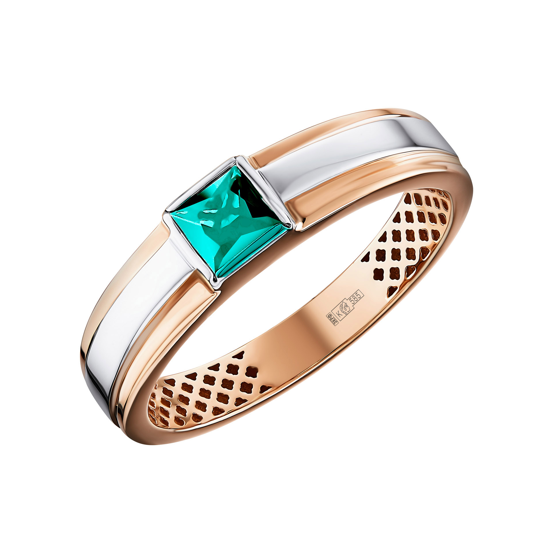 Ювелирное изделие - Мужская печатка из красного золота с изумрудом в магазине Best-Gold 153636