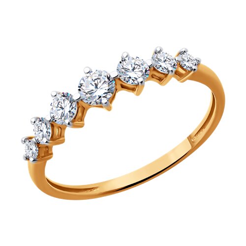 Кольцо из красного золота с фианитами Ювелирное изделие - Кольцо из красного золота с фианитами в магазине Best-Gold 145853