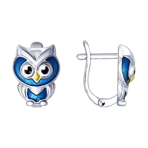 Серьги из серебра с эмалью Ювелирное изделие - Серьги из серебра с эмалью в магазине Best-Gold 023733