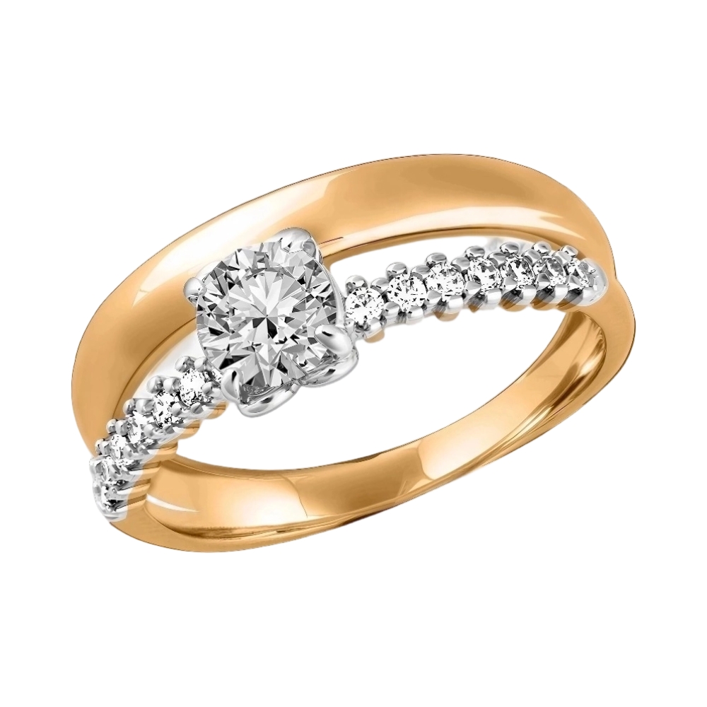 Ювелирное изделие - Кольцо из красного золота с фианитами в магазине Best-Gold 018547