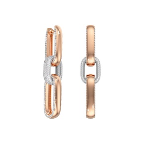 Ювелирное изделие - Серьги из красного золота с фианитами в магазине Best-Gold 035306