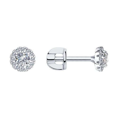 Ювелирное изделие - Серьги из белого золота с бриллиантами в магазине Best-Gold 030841