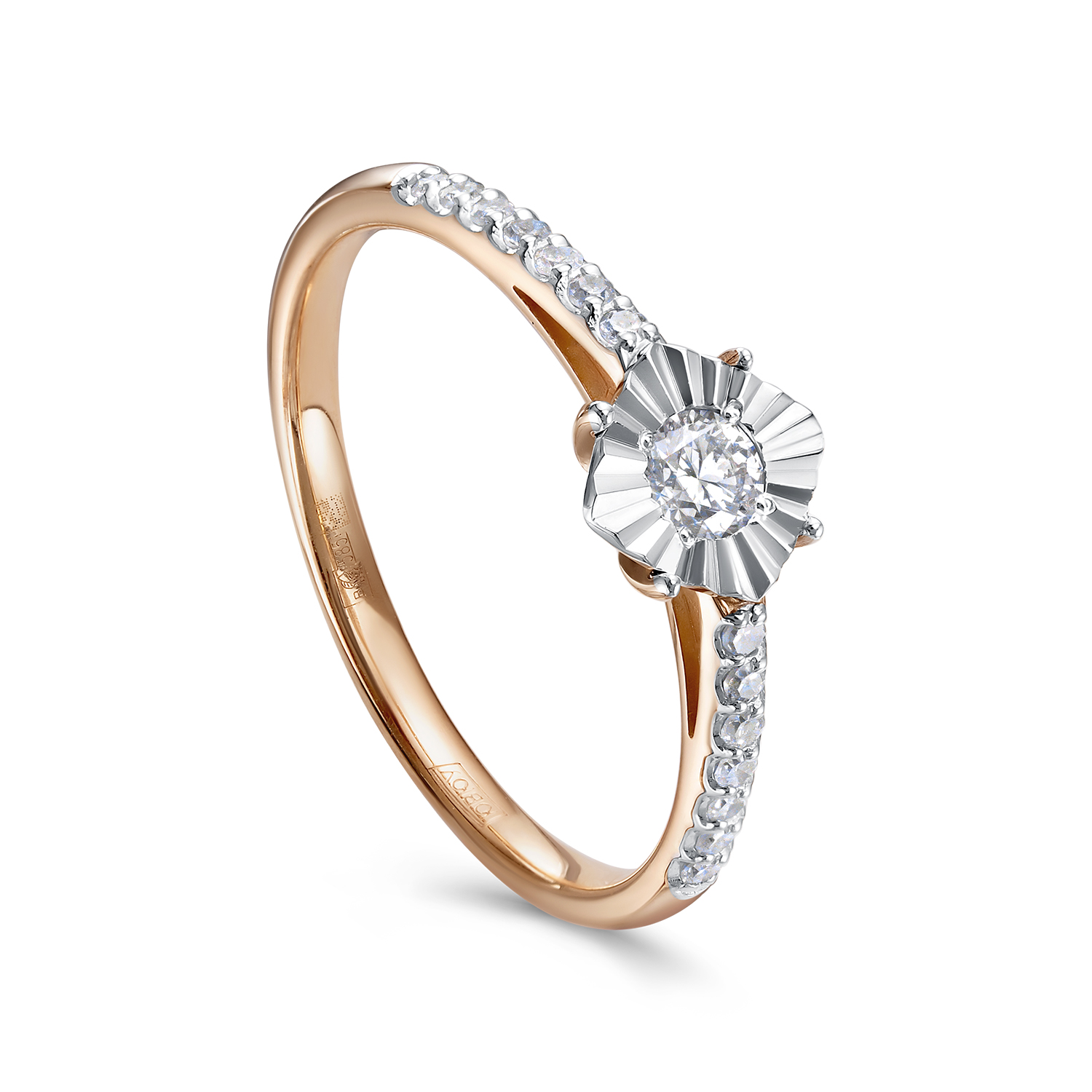 Кольцо из красного золота с бриллиантами Ювелирное изделие - Кольцо из красного золота с бриллиантами в магазине Best-Gold 150736