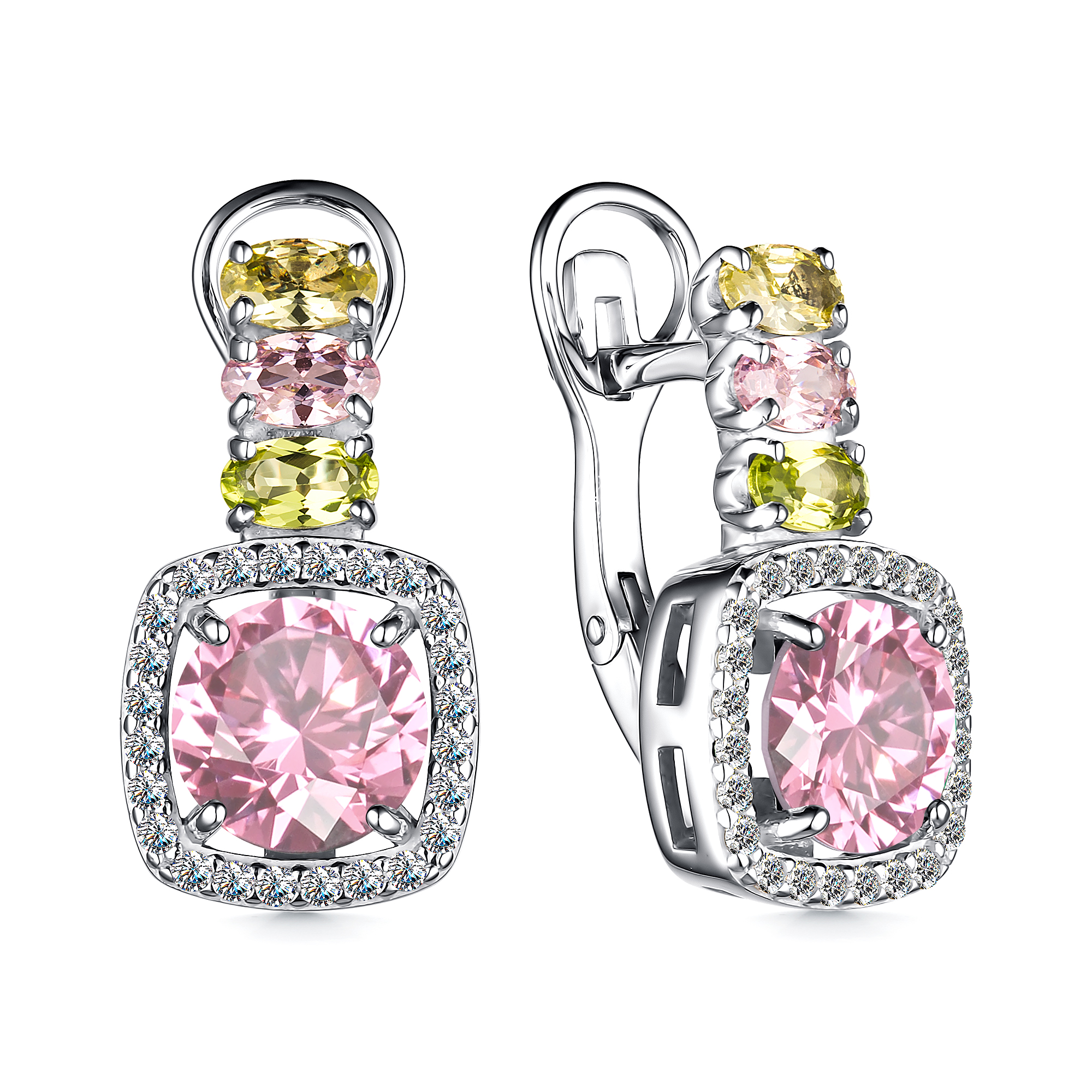 Ювелирное изделие - Серьги из серебра с фианитами в магазине Best-Gold 125493