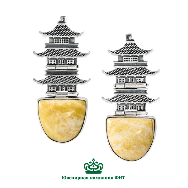 Ювелирное изделие - Серьги из серебра с родолитом в магазине Best-Gold 153242