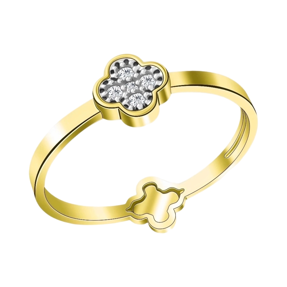 Ювелирное изделие - Кольцо из желтого золота с фианитами в магазине Best-Gold 155953