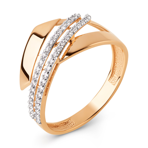 Кольцо из красного золота с фианитами Ювелирное изделие - Кольцо из красного золота с фианитами в магазине Best-Gold 125367