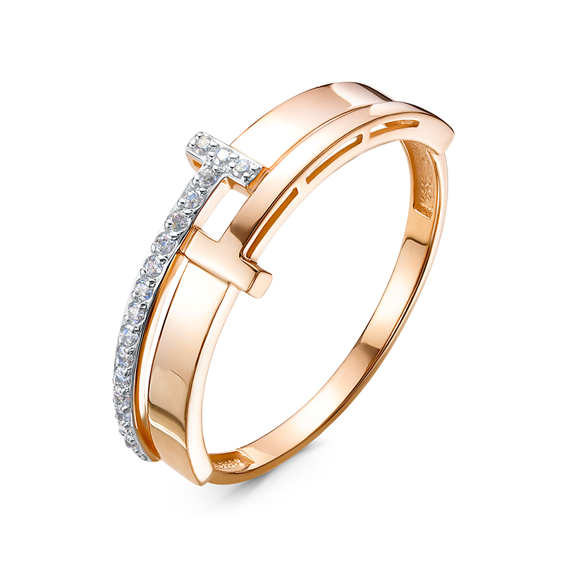 Ювелирное изделие - Кольцо из красного золота с фианитами в магазине Best-Gold 105203