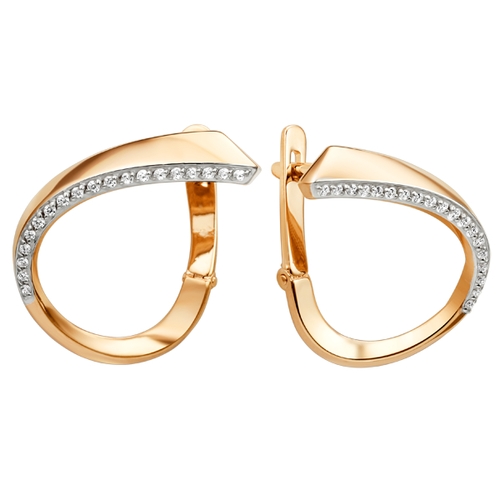 Серьги в красном золоте с фианитом Ювелирное изделие - Серьги в красном золоте с фианитом в магазине Best-Gold 065544