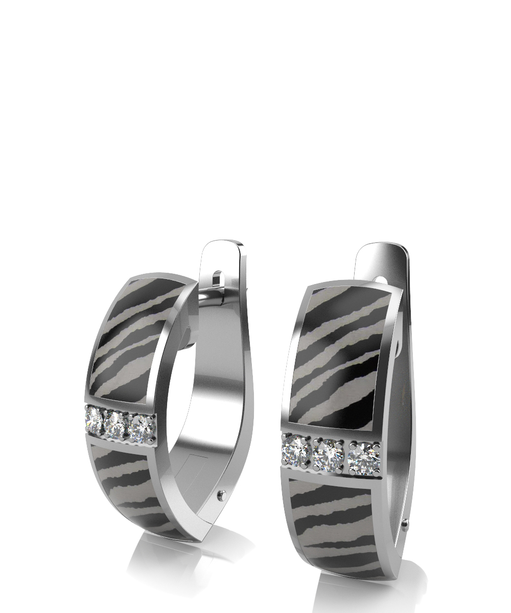 Ювелирное изделие - Серьги в серебре с фианитом в магазине Best-Gold 134612