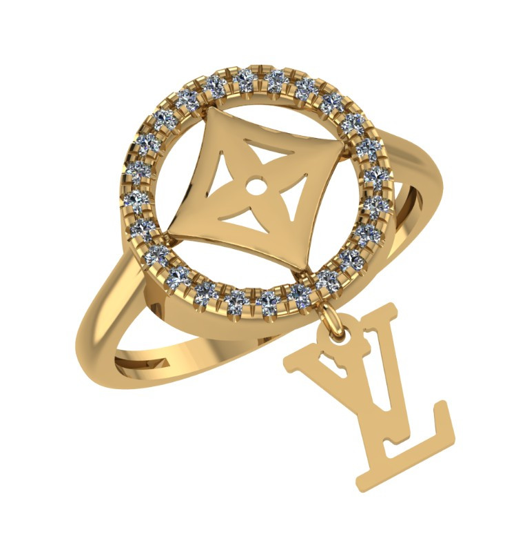 Ювелирное изделие - Кольцо из красного золота с фианитами в магазине Best-Gold 030394