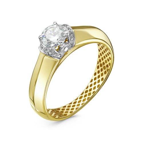 Ювелирное изделие - Кольцо из желтого золота с фианитами в магазине Best-Gold 128306