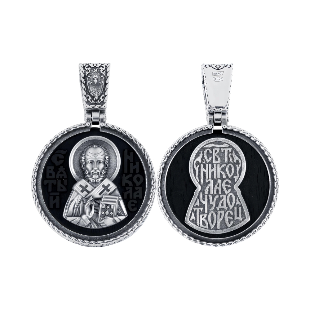 Ювелирное изделие - Подвеска из серебра и эбенового дерева в магазине Best-Gold 152631