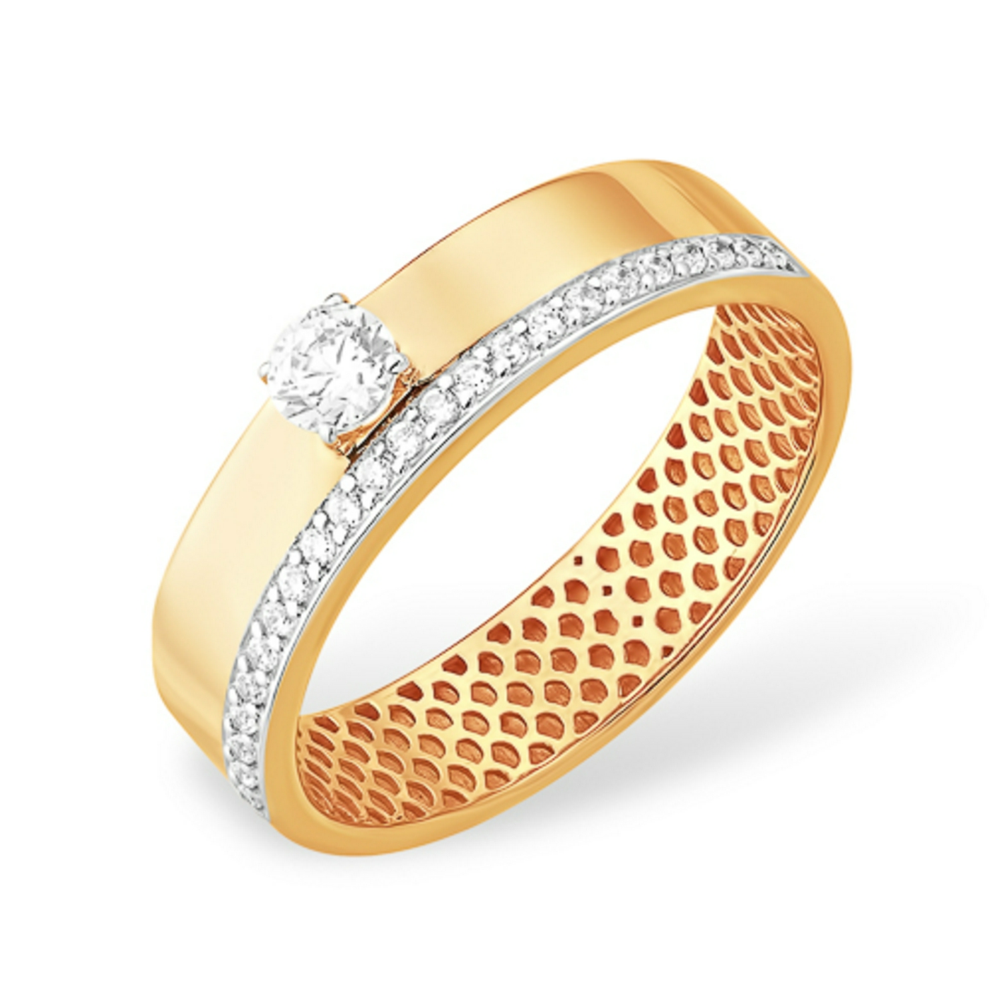 Ювелирное изделие - Кольцо из красного золота с фианитами в магазине Best-Gold 151535